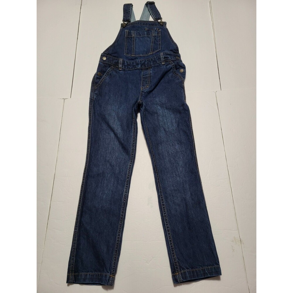 FAT FACE DENIM Overalls Sz 8 Girls Young Crew Blue Denim Jean Bib